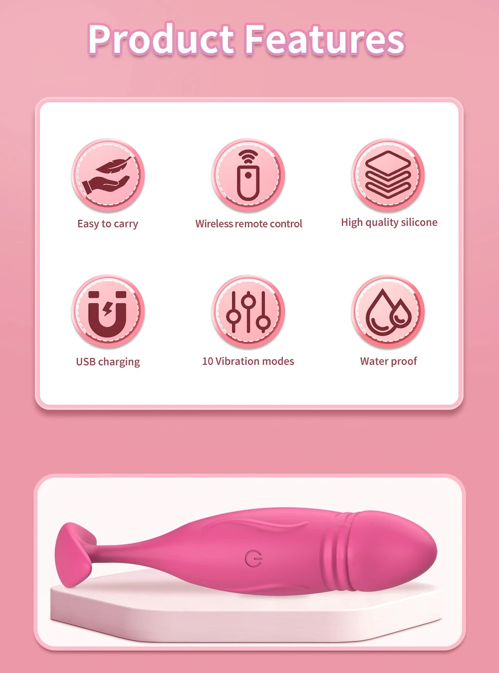 Trứng Rung Tình Yêu Hình Dương Vật Giả Massage Có Remote