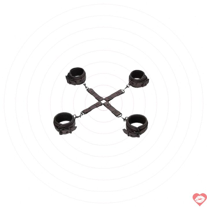 Còng X Da Nâu BDSM Cao Cấp Kiểm Soát Kích Thích 