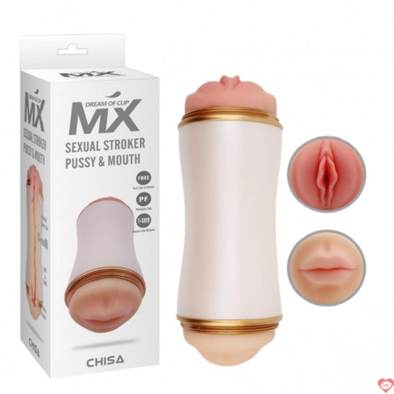 Âm đạo giả và miệng Chisa MX Stroker silicone cao cấp mềm mại 