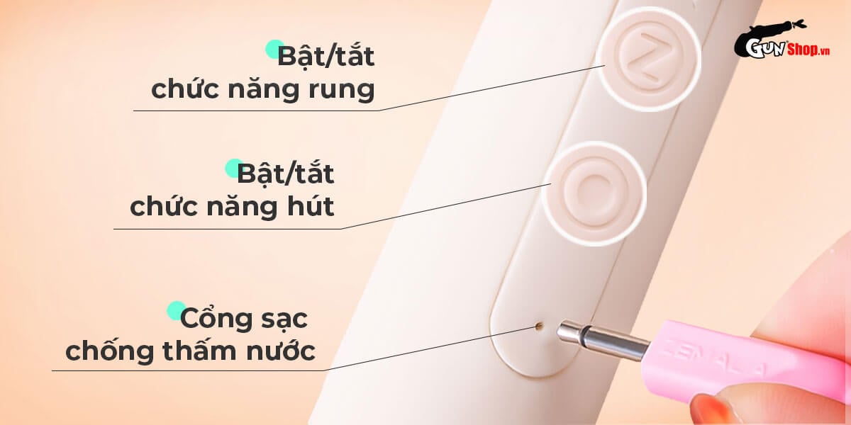 Máy massage Svakom Zemalia Love 2 đầu rung thụt bú