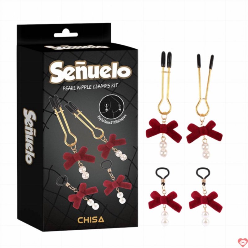 Kẹp vú kích thích đầu ti Chisa Senuelo Pearl BDSM 