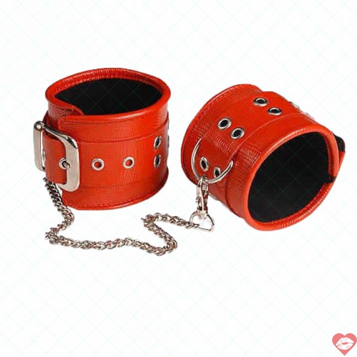 Kẹp Tay BDSM Da Thật Đỏ Siêu Mềm Quyến Rũ 