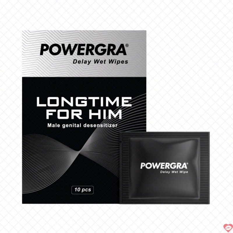 Khăn lau Powergra Delay Wet Wipes kéo dài thời gian quan hệ hộp 10 cái tiện lợi 