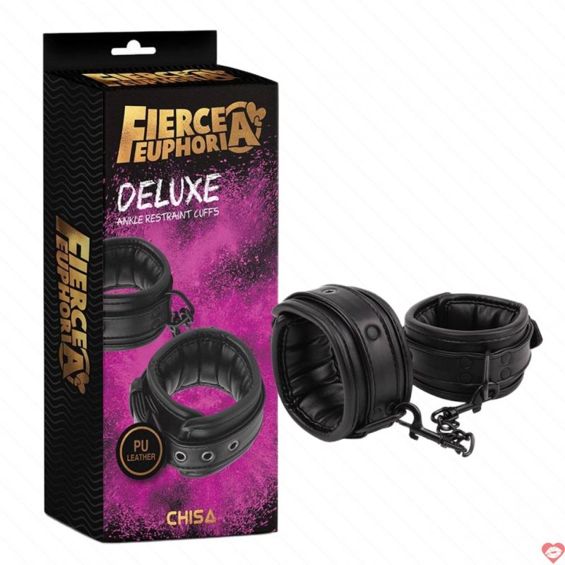 Còng tay Chisa Fierce Euphoria Deluxe ankle restraint cuffs PU cao cấp 