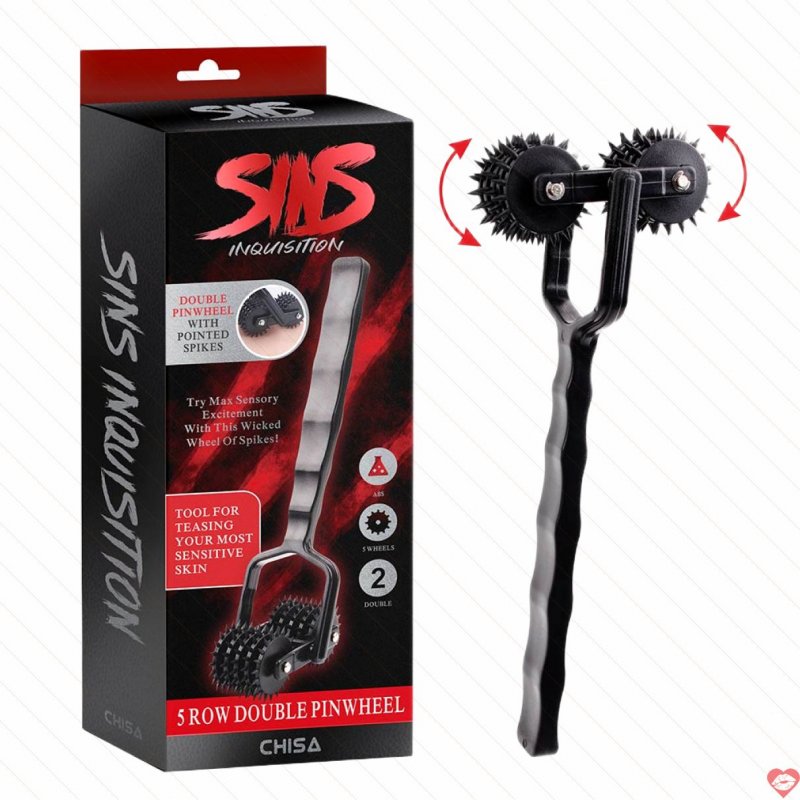 Cọ lăn gai BDSM Chisa 5 Row Double Pinwheel nhựa ABS an toàn 