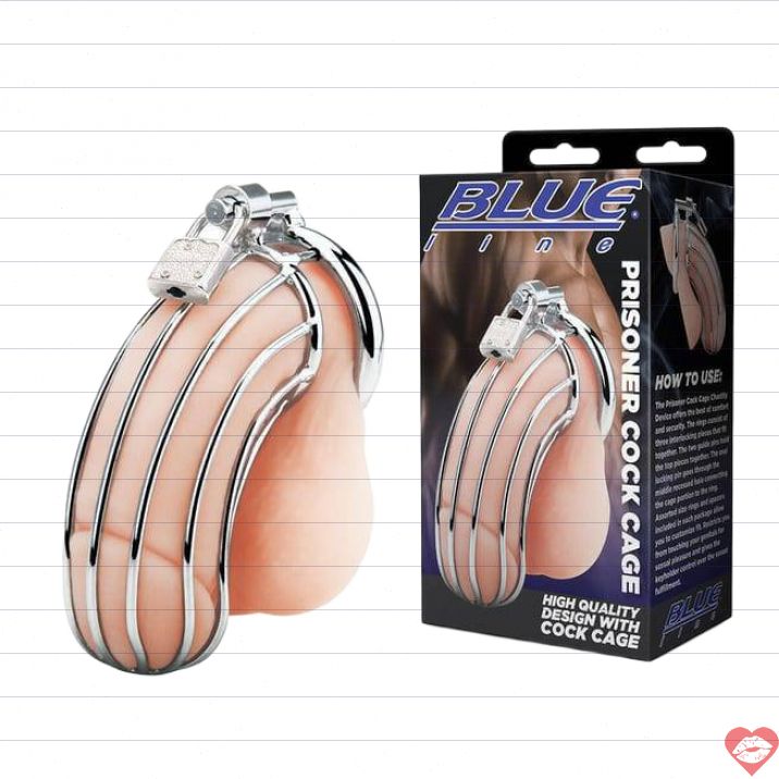 BlueLine Cock Cage Bạc Metal Tra Tấn Nồng Nhiệt 