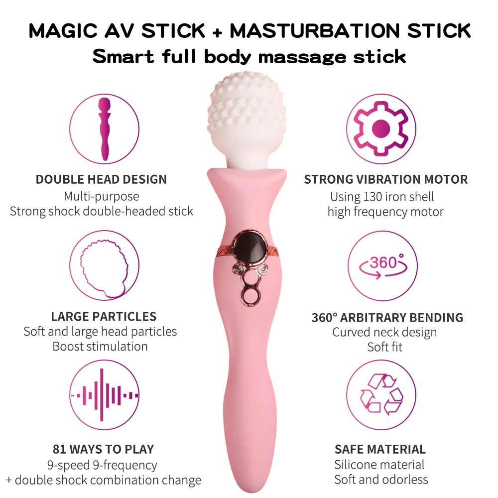 Chày rung 2 đầu Yeain Magic Wand silicon gai hoặc trơn