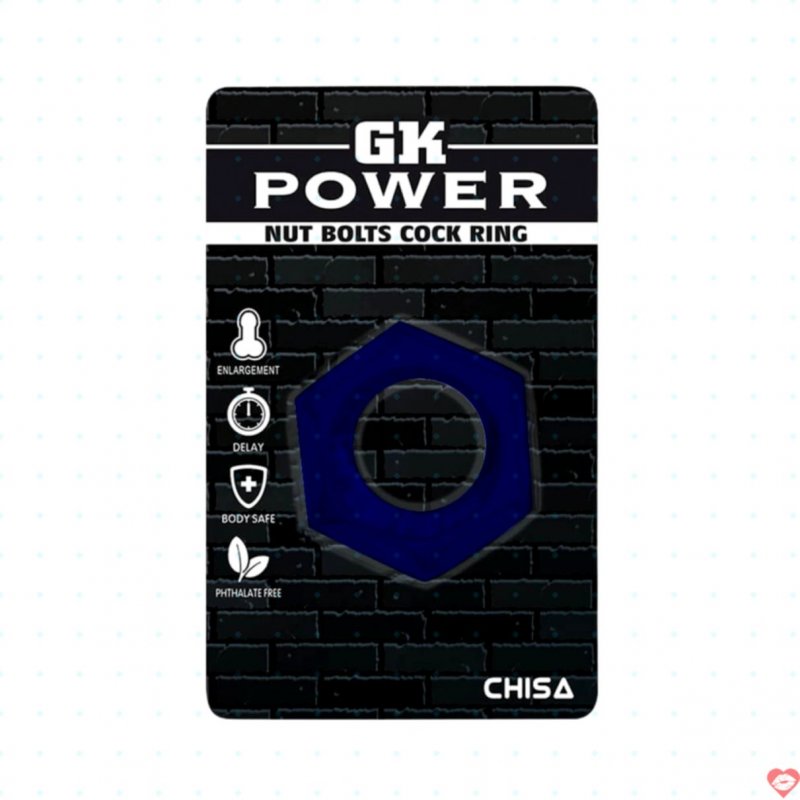 Vòng đeo kéo dài thời gian Chisa Nut Bolts Cock Ring Blue 