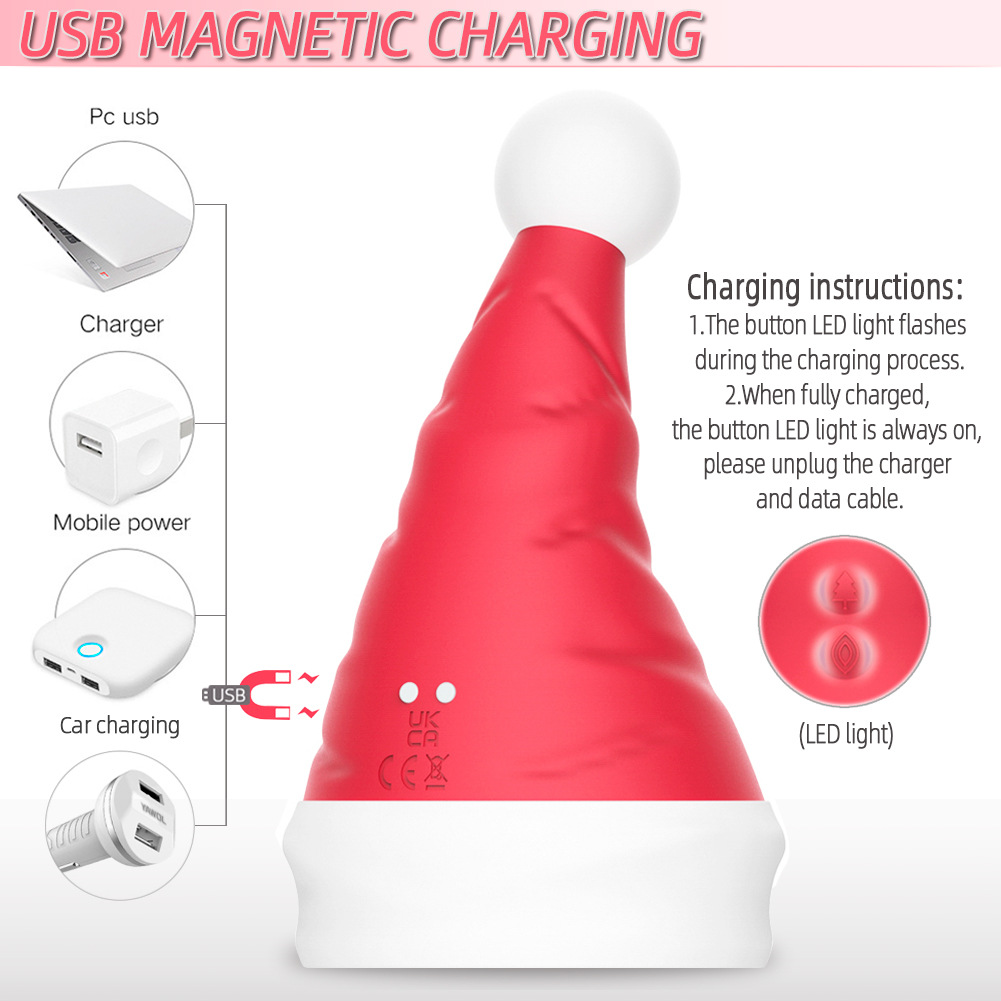 Trứng rung bú hút nón giáng sinh 10 chế độ silicone cao cấp