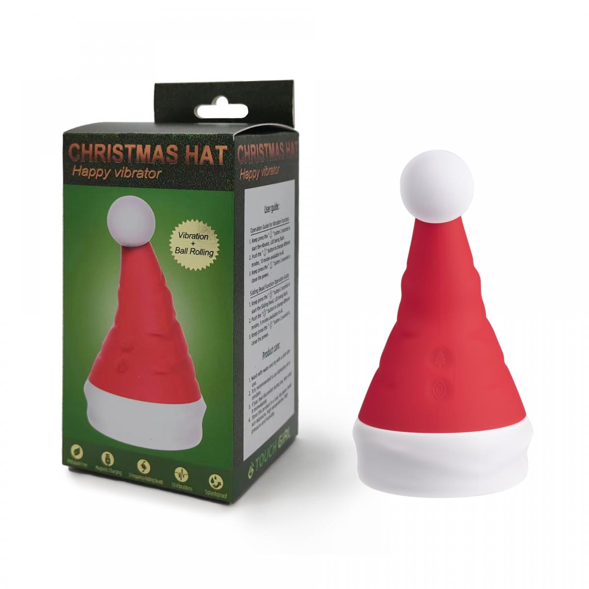 Trứng rung bú hút nón giáng sinh 10 chế độ silicone cao cấp