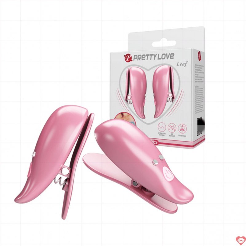 Máy massage Pretty Love Leaf kẹp núm vú 10 chế độ rung siêu kích thích 
