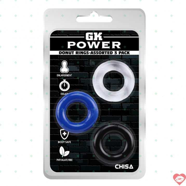 Chisa Donut rings 3 miếng đàn ông co giãn tăng khoái 