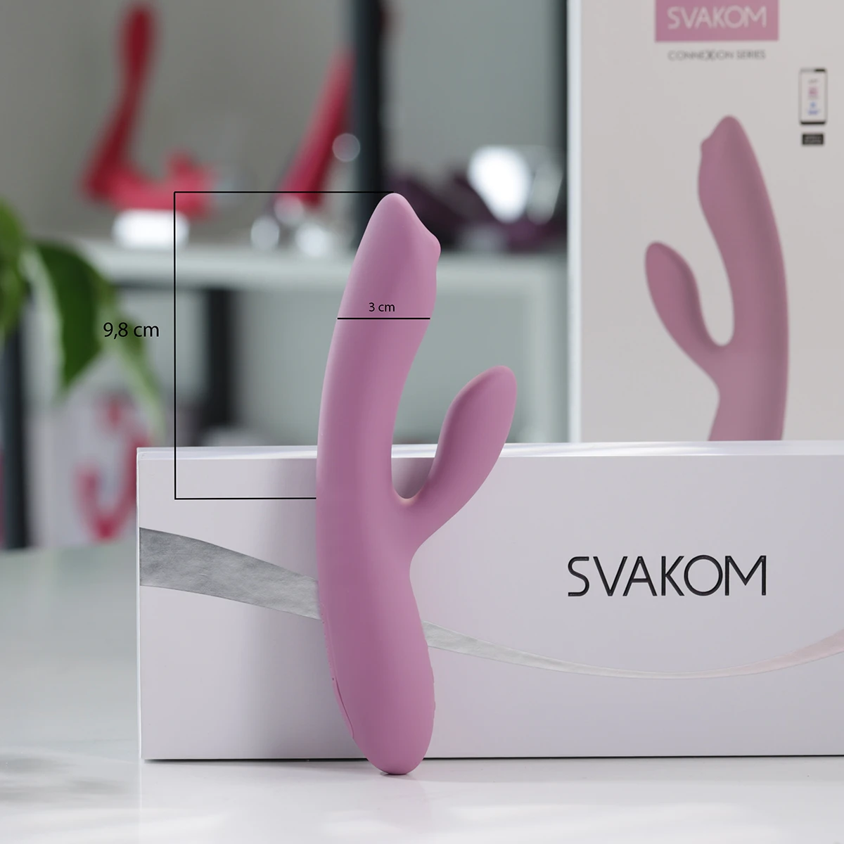 Dương vật giả 2 nhánh rung bi chạy Svakom Trysta Neo điều khiển app