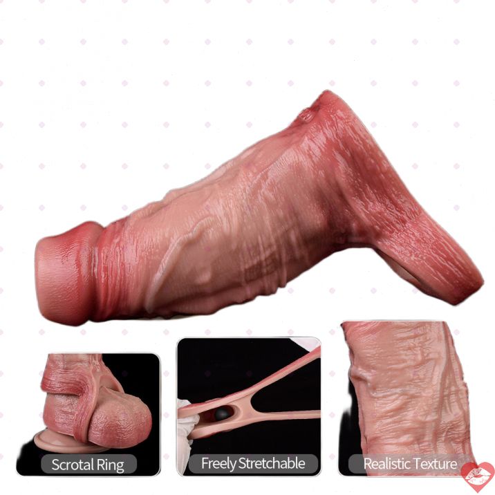 FAAK 5026 Ống Bao Dương Vật Da Giả Kích Dục Đỉnh 