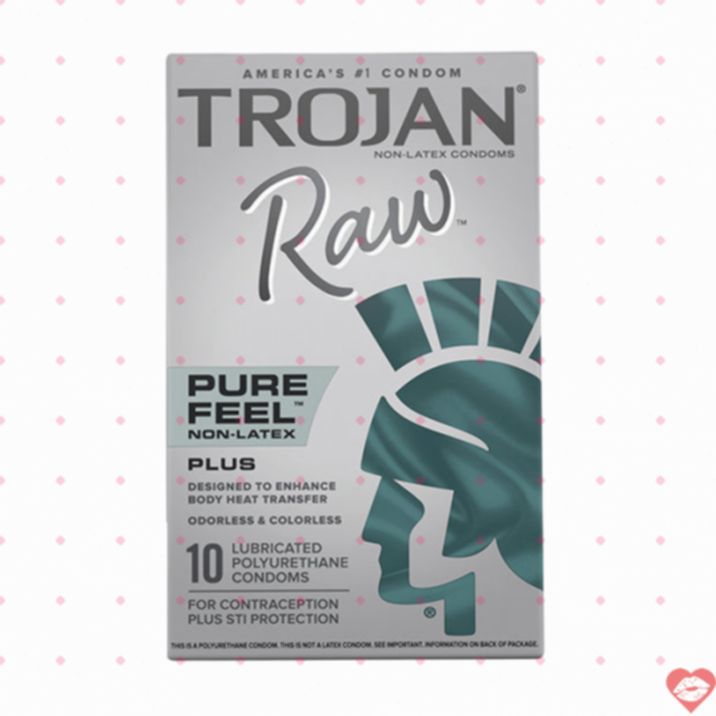 Trojan Raw Pure Feel Bao Cao Su Mỏng Không Latex 
