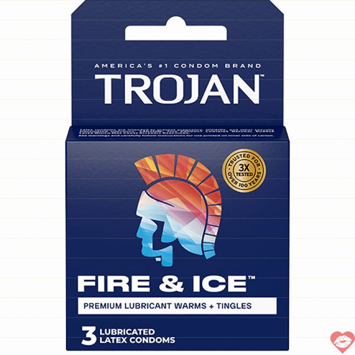 Trojan Fire Ice Bao Nóng Lạnh Dual Lube Đánh Thức 
