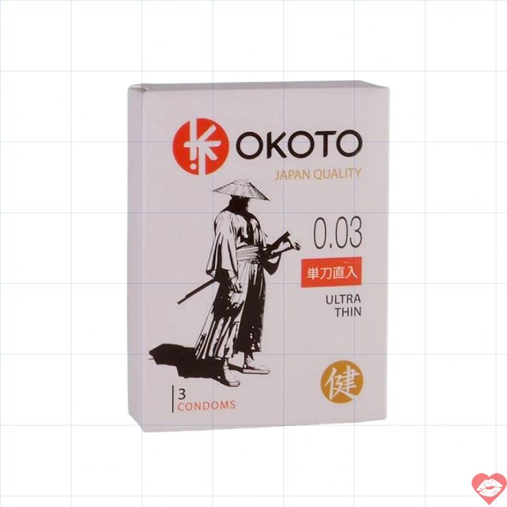 Okoto Ultra Thin Bao Cao Su Siêu Mỏng Mịn 3 Viên 