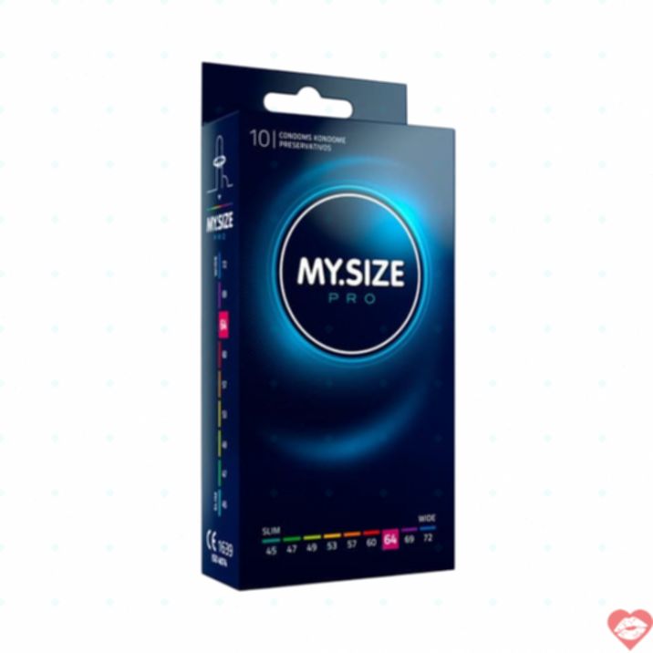 MY.SIZE PRO 64 Bao Mỏng Latex Vừa Vặn Siêu Mịn 10Cái 