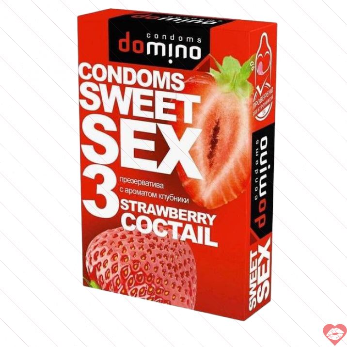 Domino Sweet Sex Bao Dâu 3pcs Oral Fun Hấp Dẫn 