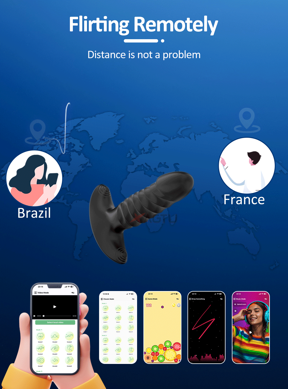 Phích cắm hậu môn Butt Plug điều khiển từ xa app rung mạnh