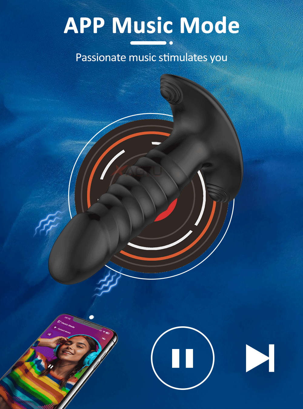 Phích cắm hậu môn Butt Plug điều khiển từ xa app rung mạnh