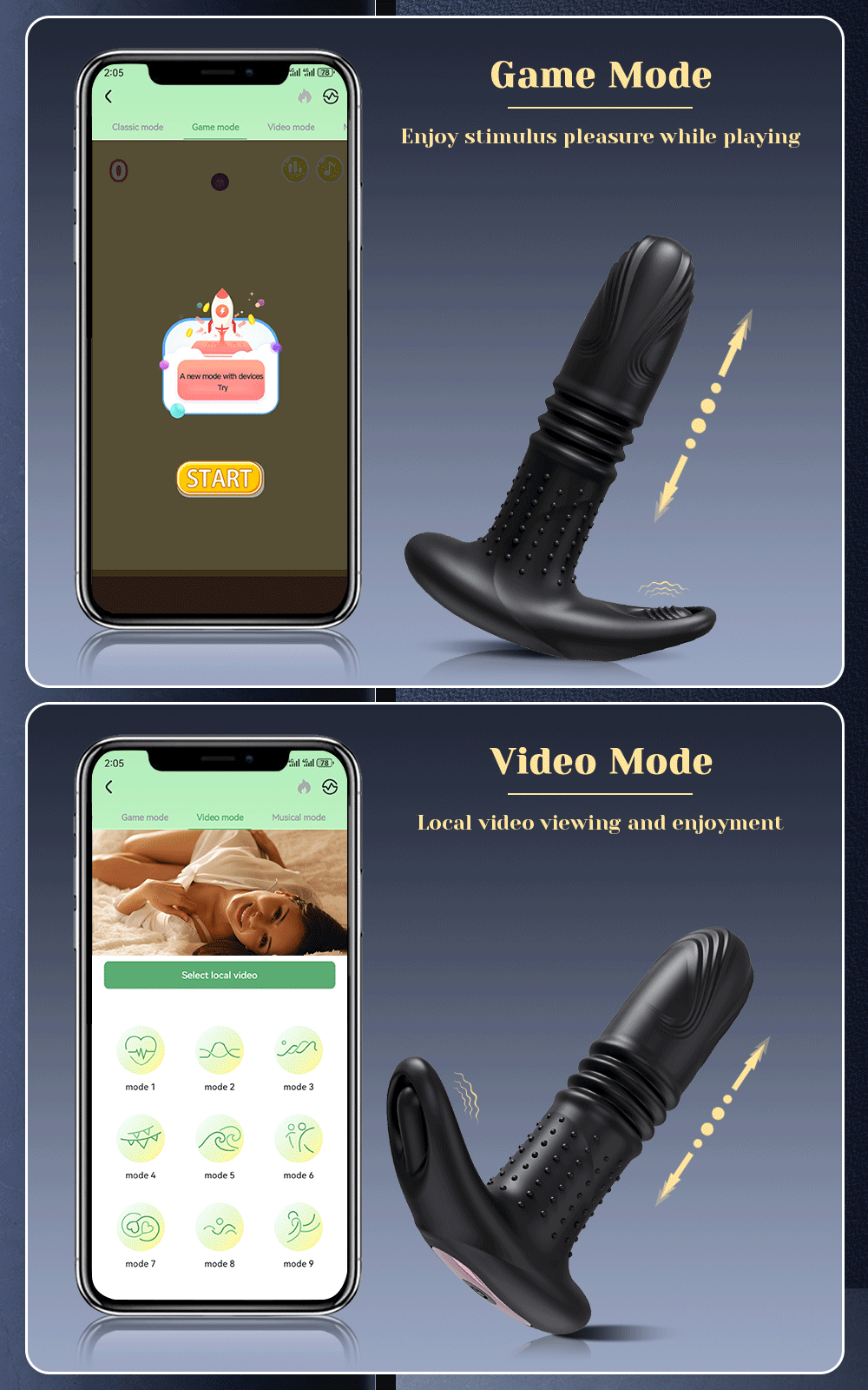 Phích cắm hậu môn Butt Plug điều khiển từ xa app rung mạnh