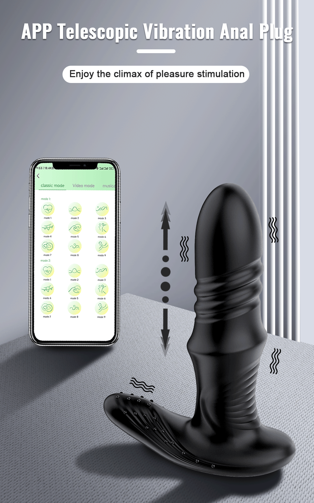 Phích cắm hậu môn Butt Plug điều khiển từ xa app rung mạnh