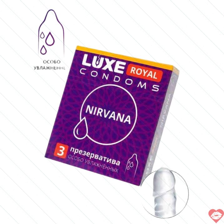 Luxe Nirvana Condom Siêu Ẩm An Toàn 3 Miếng 