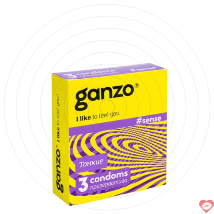 Ganzo Sense Bao Cao Su Mỏng 3pcs Thật 100% 