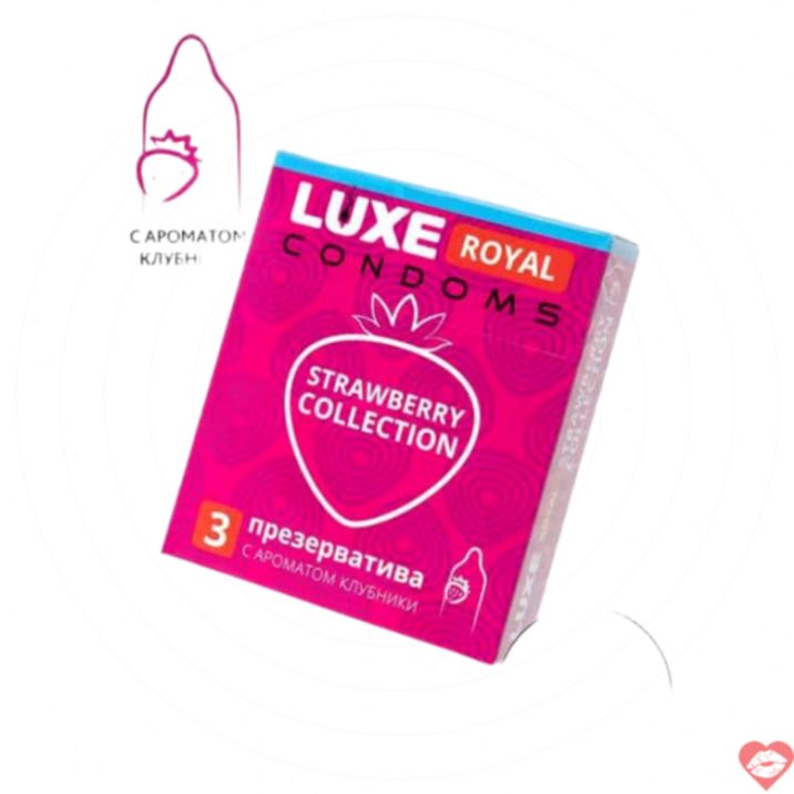 Luxe Royal Strawberry 3pcs Bao Hương Dâu An Toàn Gợi Tình 