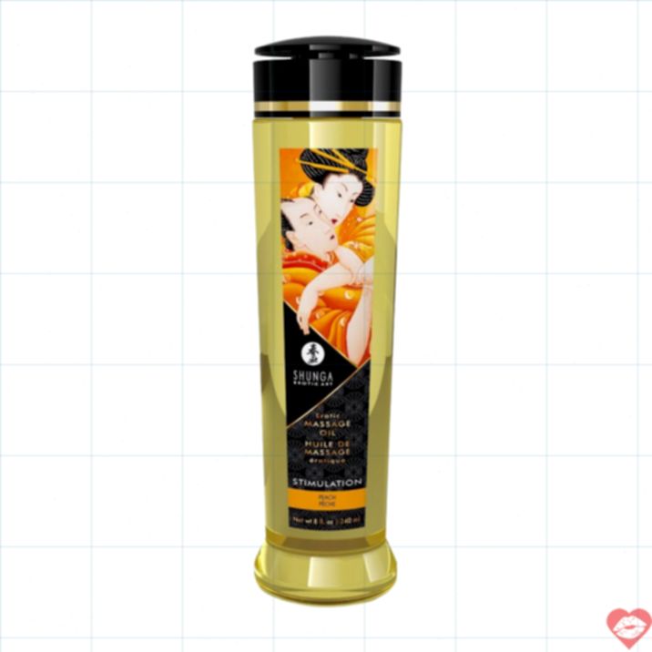 Shunga Dầu Massage Đào Hữu Cơ 240ml Mềm Mịn Thư Giãn 