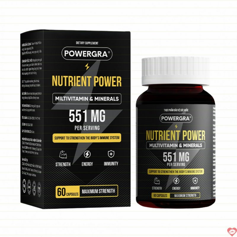 Viên uống bổ sung vitamin tổng hợp Powergra Nutrient 60 viên 