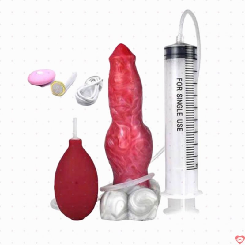 Dương vật giả chó sói FAAK Hellfire có rung bắn tinh silicon an toàn mềm mại 