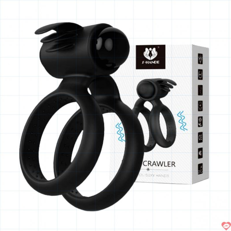 Vòng rung đôi S-Hande Crawler gai nổi đeo dương vật tăng khoái cảm 