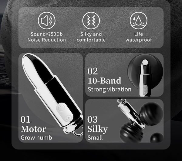 Trứng rung inox COC SWAVE Ms-271 dây đeo cổ 10 chế độ rung