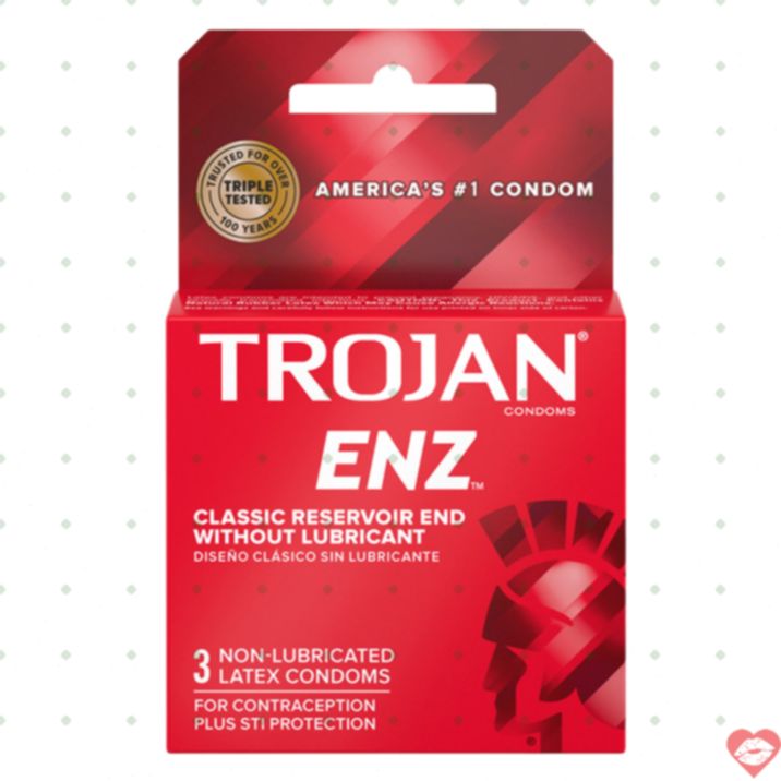 Trojan ENZ Bao Cao Su 3 Miếng Không Dầu Siêu An 