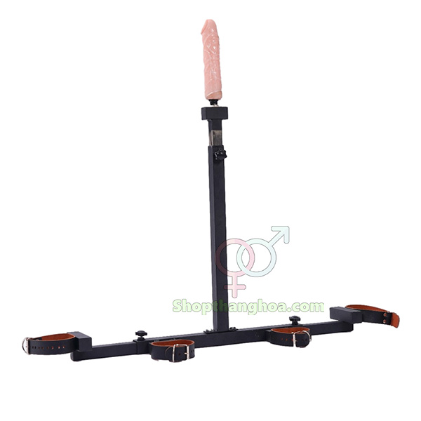Giá đỡ dương vật giả chữ T kèm trói tay chân đa chức năng