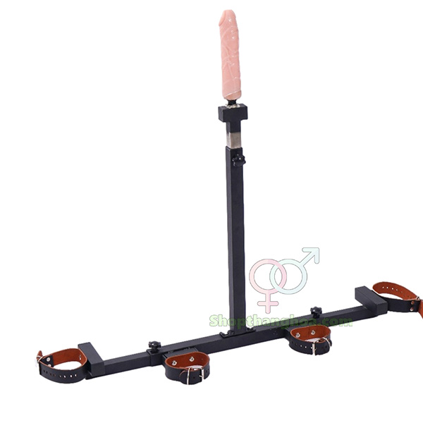 Giá đỡ dương vật giả chữ T kèm trói tay chân đa chức năng