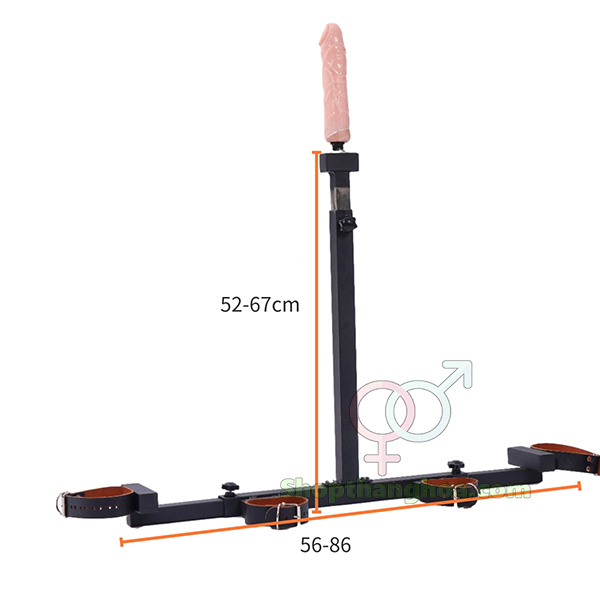 Giá đỡ dương vật giả chữ T kèm trói tay chân đa chức năng