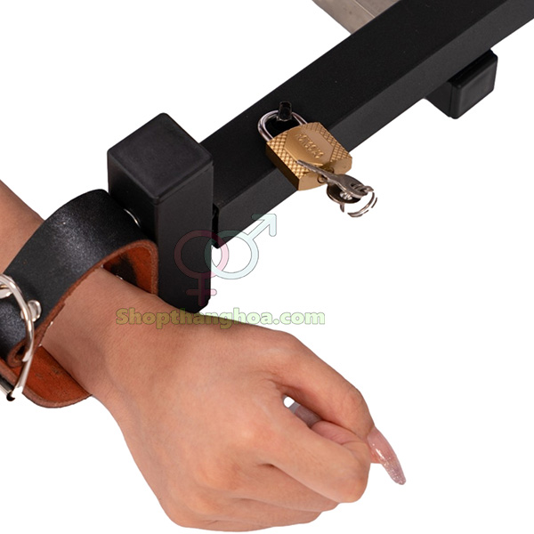 Dụng cụ BDSM tra tấn cố định cơ thể kiểu doggy kèm dương vật giả