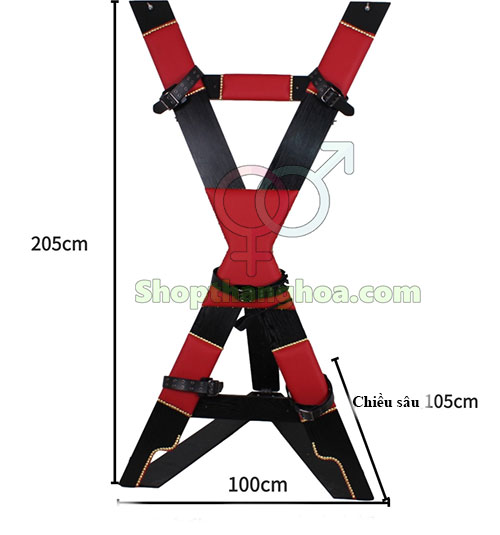 Giàn chữ X cố định cơ thể BDSM tra tấn cực phê GSM005