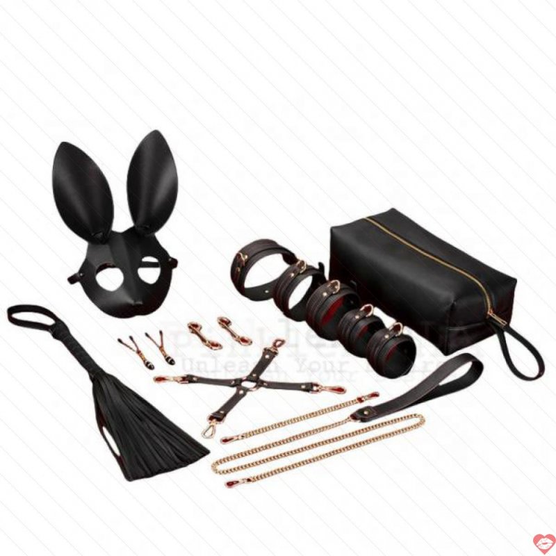 Bộ đồ chơi bạo dâm cosplay da cao cấp kèm mặt nạ thỏ tăng hưng phấn mạnh 