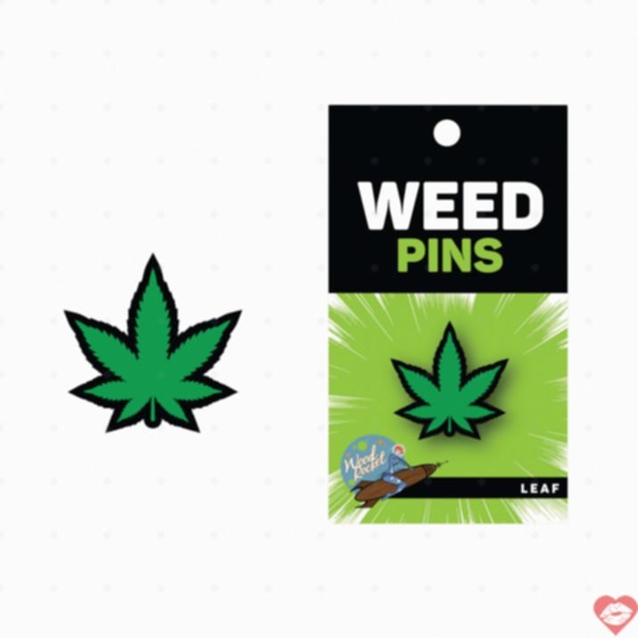 Pin Lá Cần Sa Wood Rocket Cute Cá Tính Thời Trang Nóng 