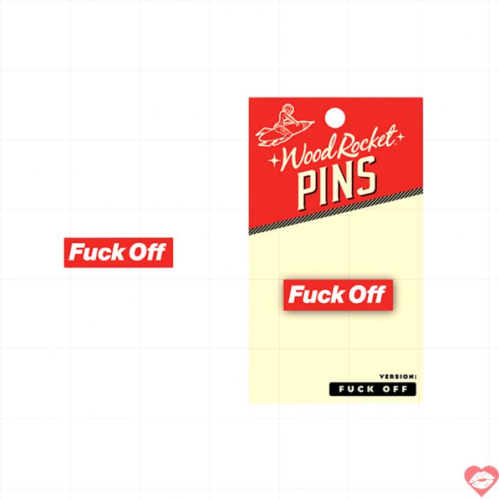 Pin Fuck Off Wood Rocket Xanh Đỏ Cá Tính 