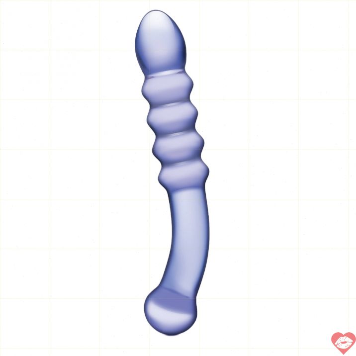 Dildo Kính Purple Rain Ribbed Tím, Sang Trọng Ma Sát Mạnh 