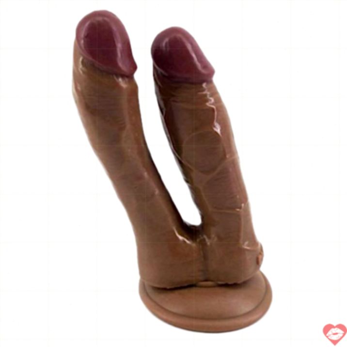 Dương Vật Đâm Đúp Silicon Nâu Thực Tế Đa Năng Siêu Hút 