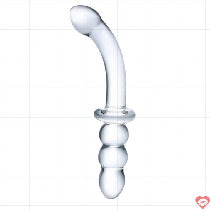 Glass Dildo 8 Inch Sườn G-Spot Kép Cứng Gắt Thủy Tinh 